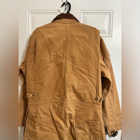 Carhartt Men’s 41x31 Duck Insulated Coveralls Brown Loose Fit Work Overalls Bib - Picture 9 of 14